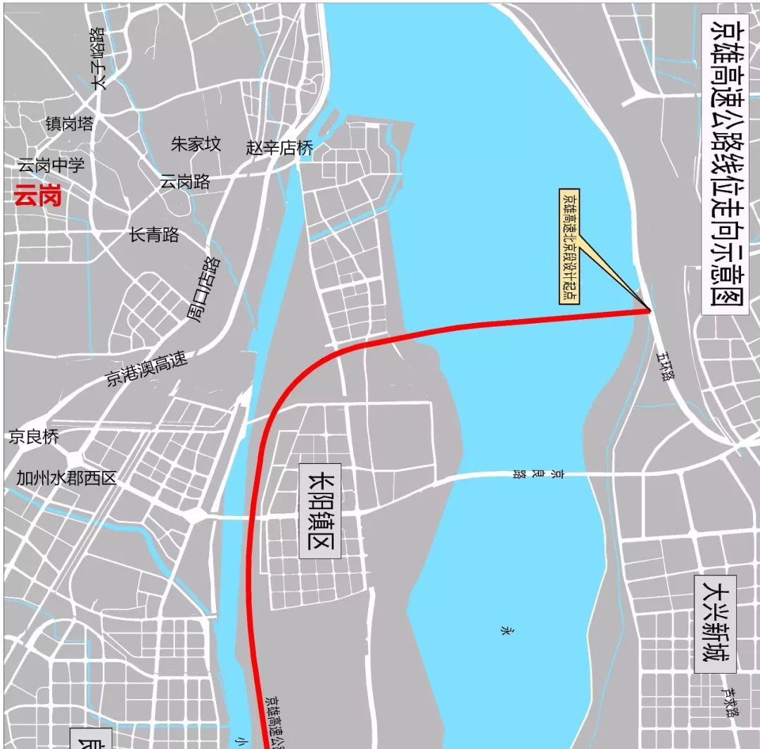 京雄高速一直从五环路,向西跨越永定河进入房山区.