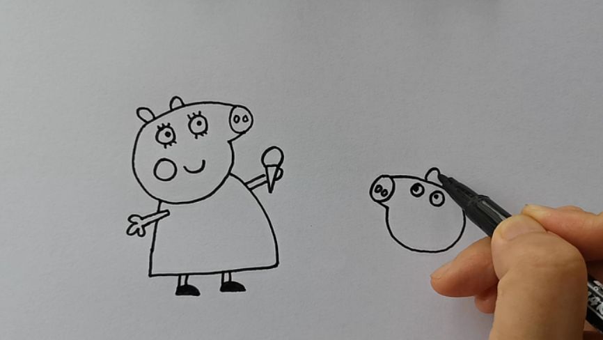学画画 l 动画明星 - 粉红猪妈妈和佩奇