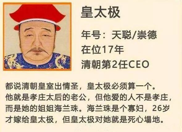 历史还能这么看？一组图带你了解清朝各个CEO的传奇故事！