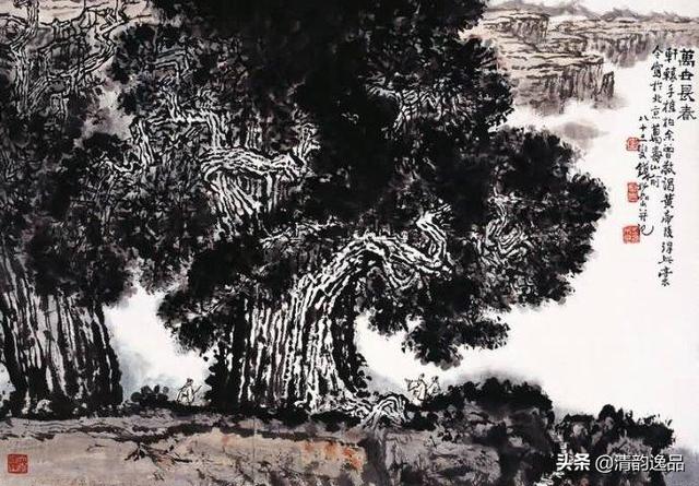 当代山水画主要代表人之一,国画大师钱松岩,早期山水画作品选