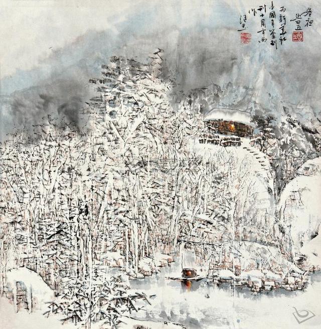 密体画工作室导师马继忠与他的山水画