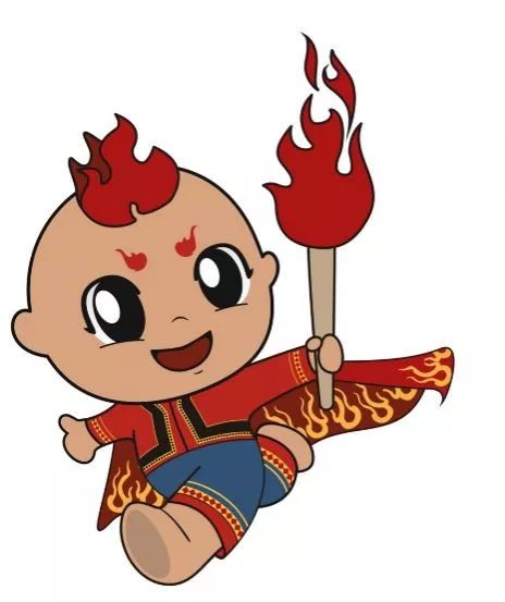 凉山彝族传统火把节吉祥物"火娃"