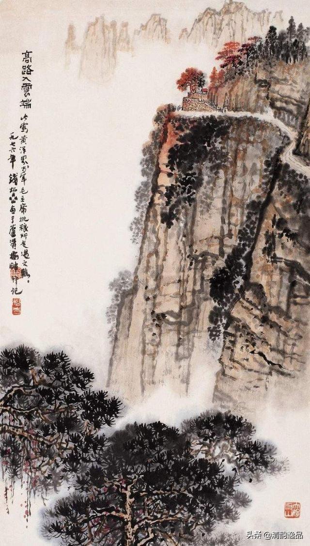 当代山水画主要代表人之一,国画大师钱松岩,早期山水画作品选