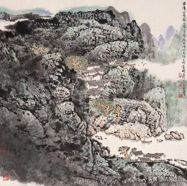 当代画家宋玉麟山水画作品欣赏