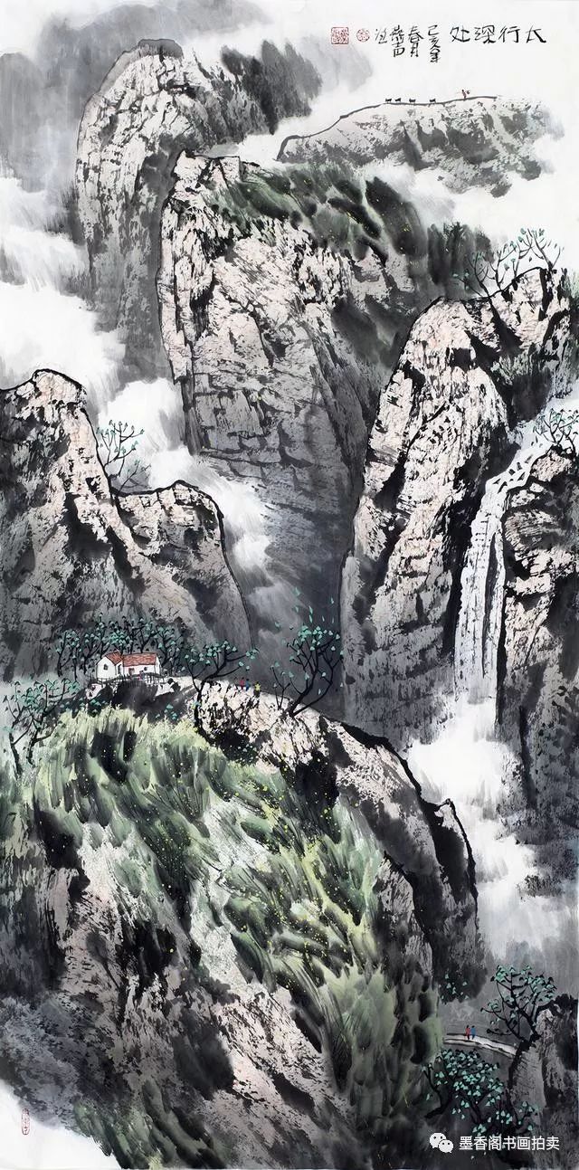 这山水画教学示范,看得很过瘾!_刘燕声