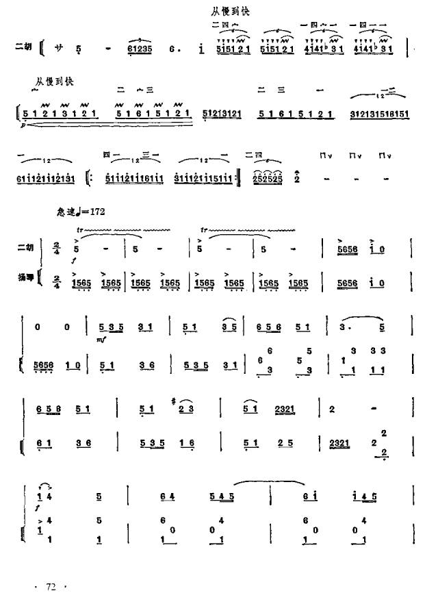 二胡八级曲谱_陶笛曲谱12孔(2)