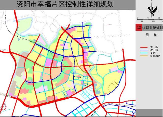 "四纵"为西外环路,槐树西路,幸福大道,车城大道.