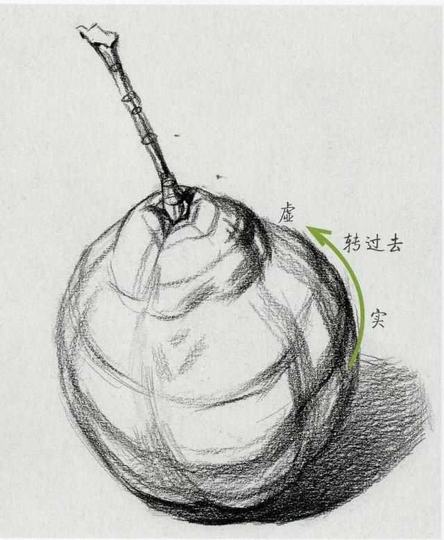 分块面素描水果之苹果和梨