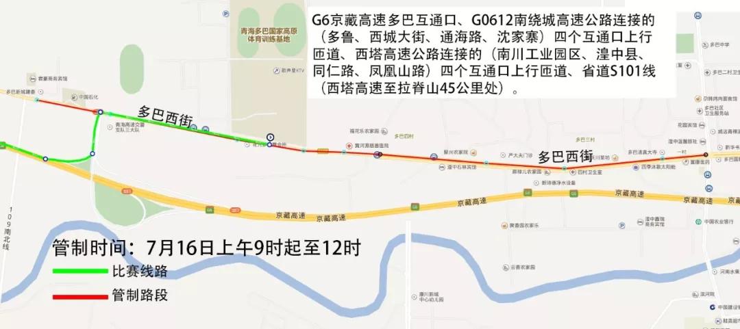 县道x158线,g6京藏高速多巴互通口,g0612南绕城高速公路连接的(多鲁