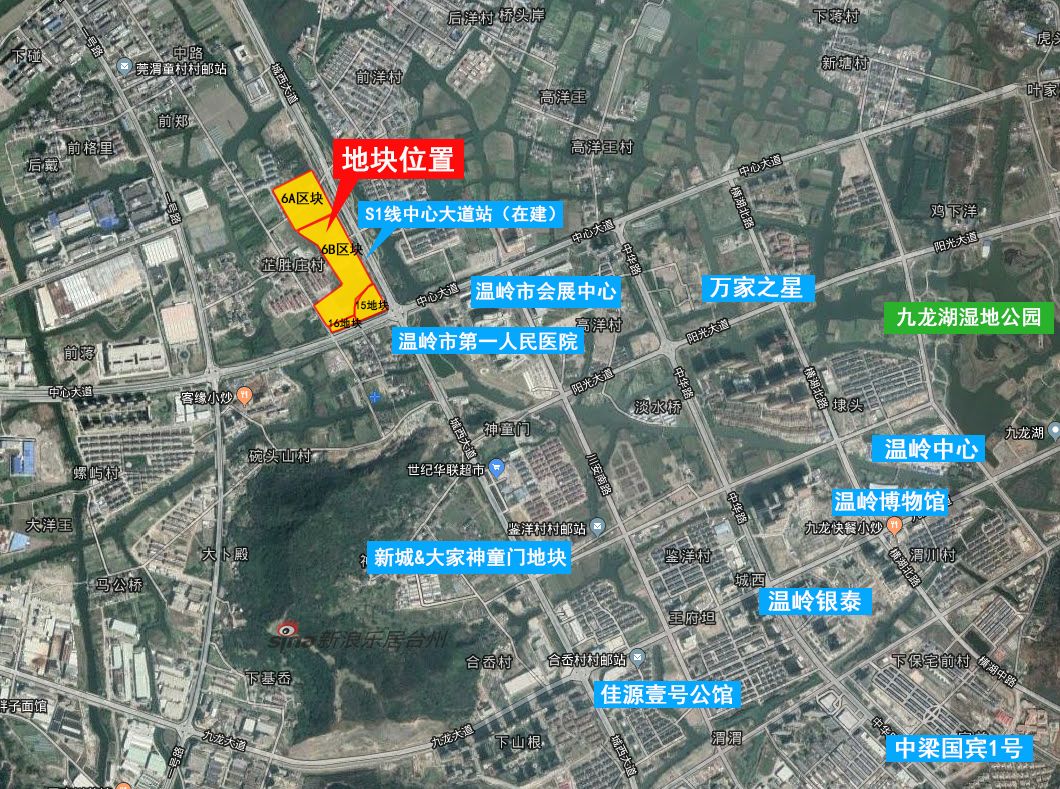 地上建筑面积约 27万方 温岭宝龙项目位置示意 路桥南官新天地 老城区