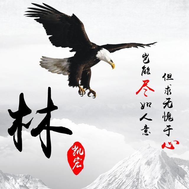 微信头像,姓氏头像,励志大鹏展翅精美设计,26个名字任