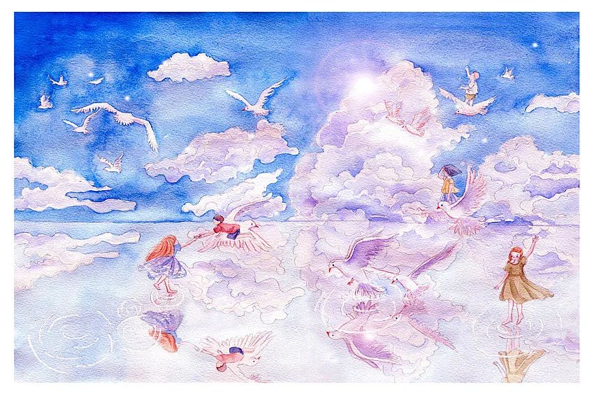 镜花水月,插画师用一支水彩笔画出一个梦想王国!