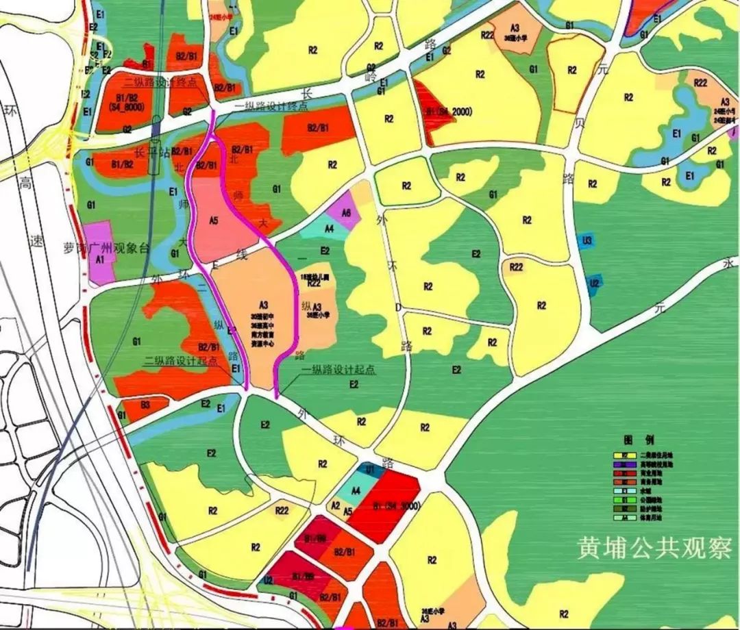 长平-元贝片(长岭居核心)用地规划图 在科学城,如此凤毛麟角的绿色