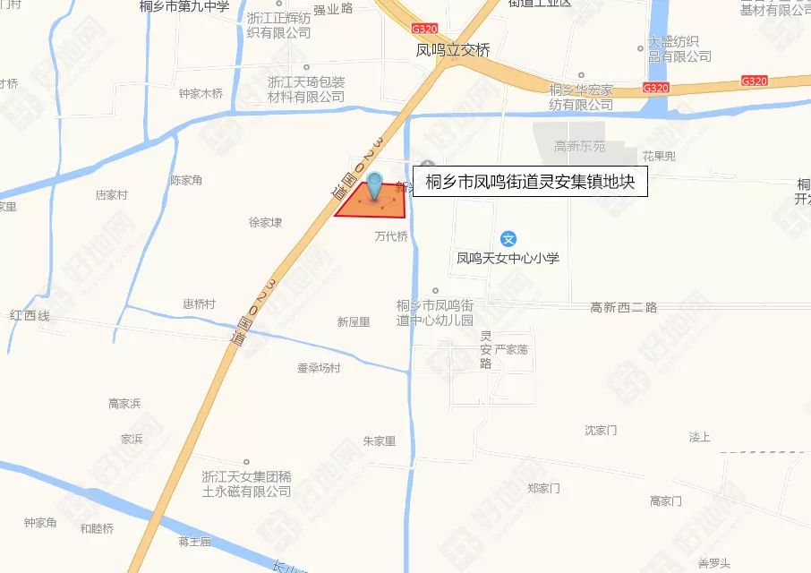 地块位于桐乡市凤鸣街道灵安集镇,出让面积33422.