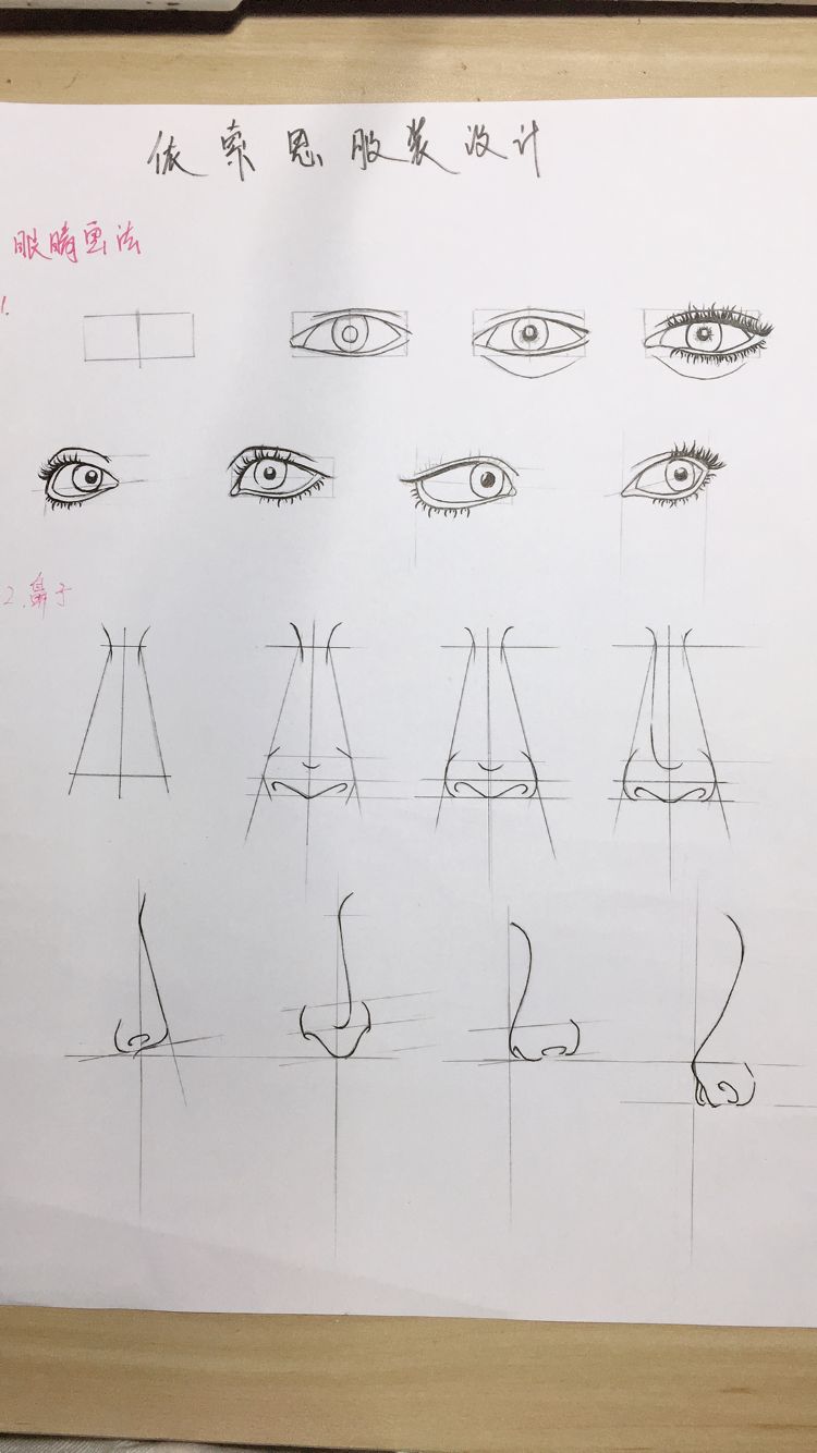 零基础学服装设计 人体手绘头部步骤图画法