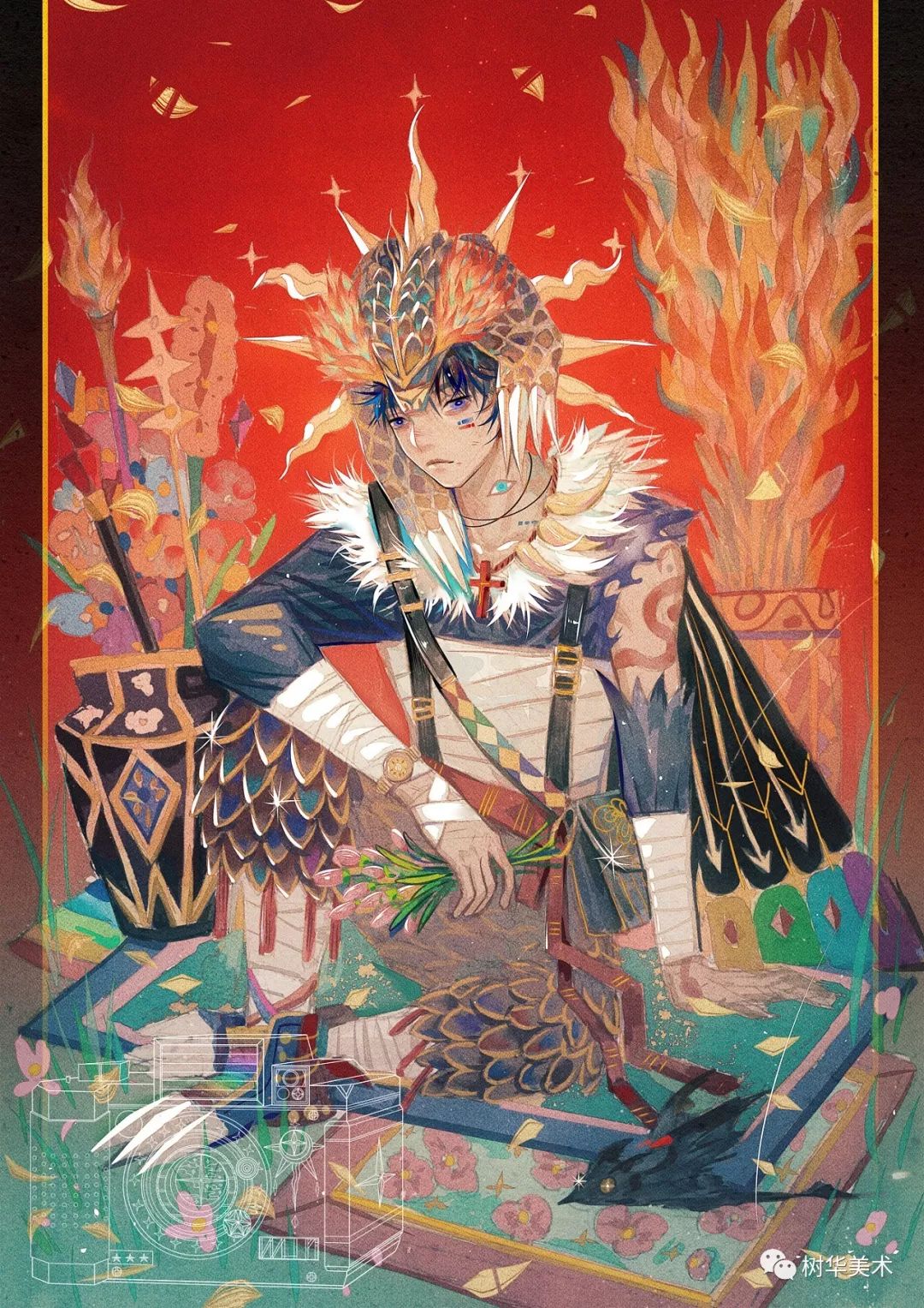 无限脑洞配上神仙色彩,他的插画妖艳又诡异