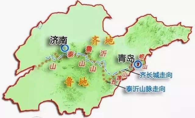 泰山,沂蒙山,五莲山等山脉,将山东省分成南北两半.