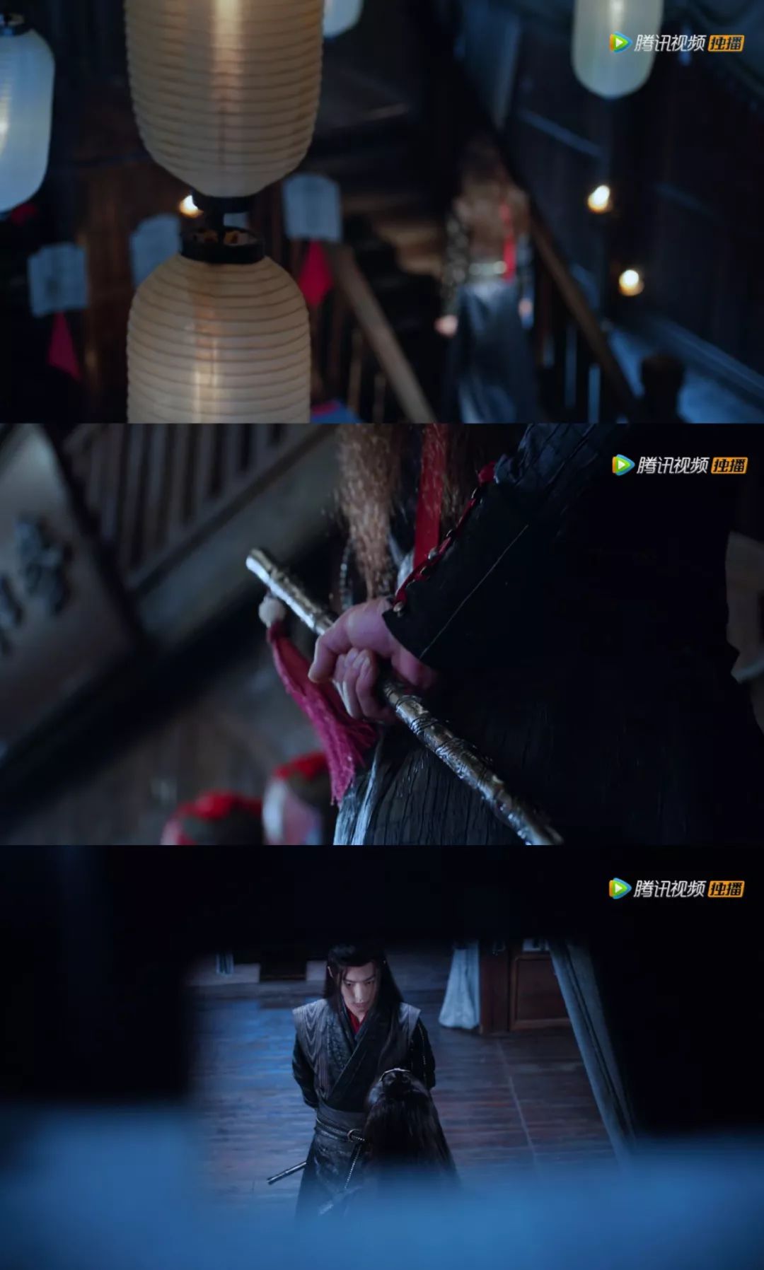 同样的发型,但不同的是,手里拿着的,从佩剑"随便"变成了笛子"陈情",他