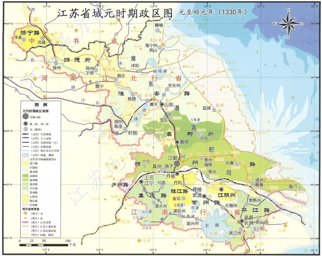 元朝江苏各路人口_江苏地图(2)