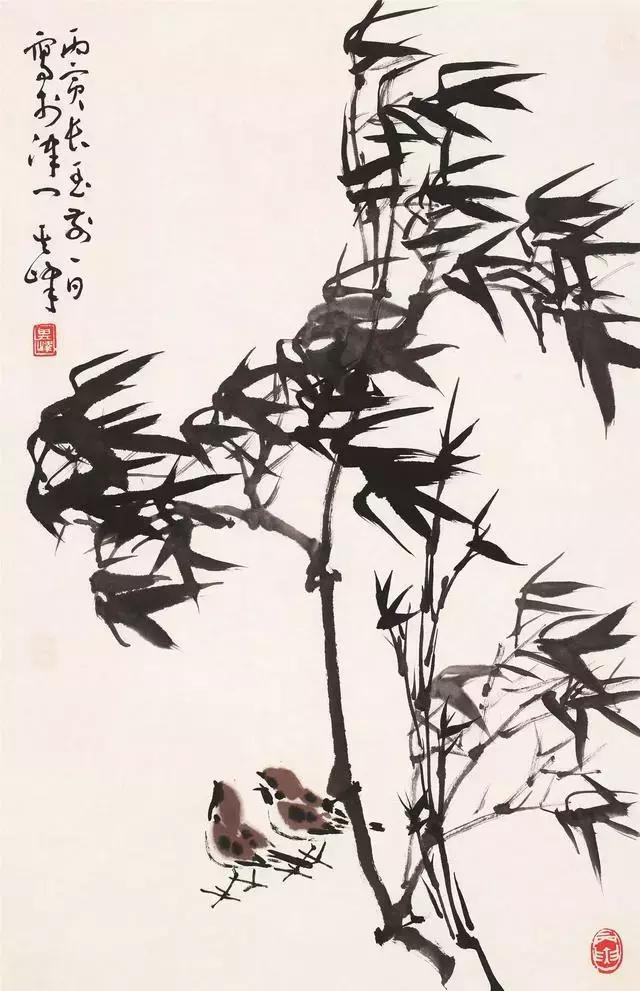 孙其峰图文示范墨竹画法及画竹子的步骤,拿去点赞,收藏!