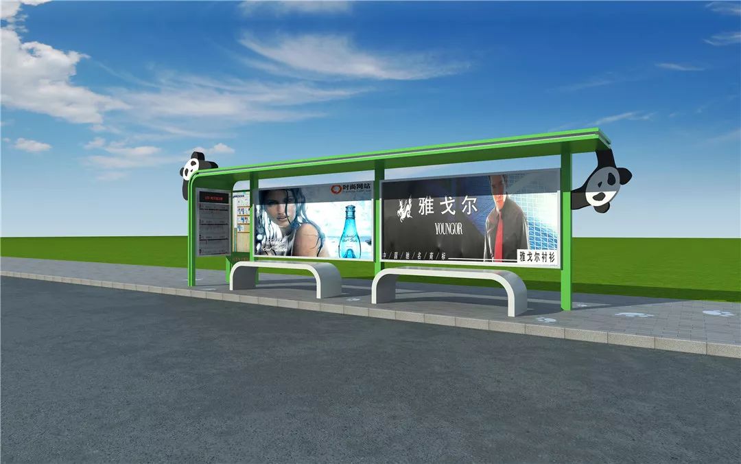 这个公交站台有点萌