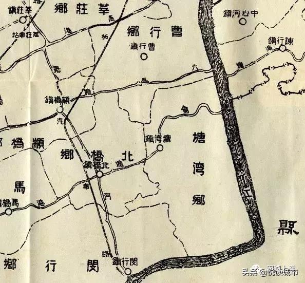 塘湾集镇位置图(1934年《上海市区域图》局部)塘湾