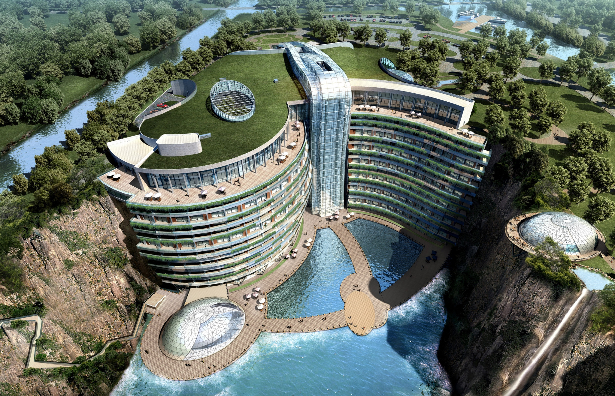 上海"深坑酒店"露真容 被誉为世界建筑奇迹_新闻频道__中国青年网