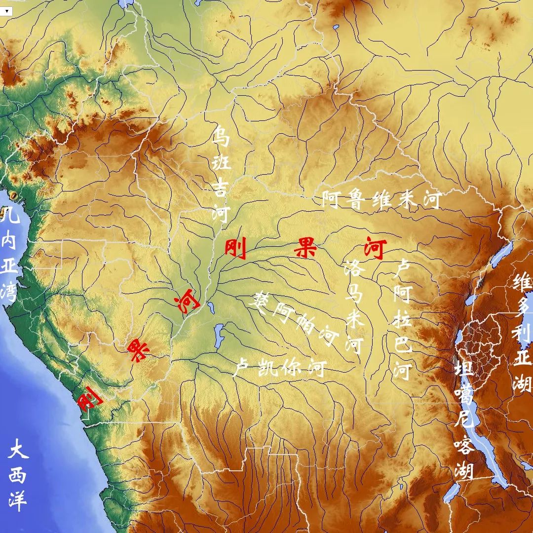 地形图看世界流域面积最大的十条河流,长江黄河竟然都