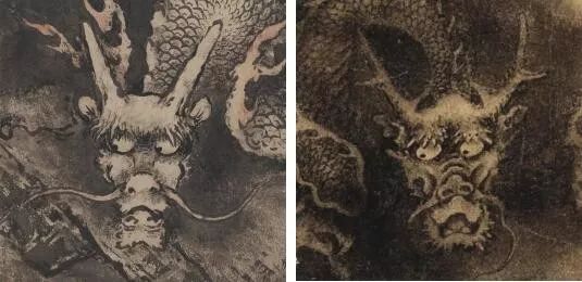 (一)龙头(龙角,龙眉,龙眼,龙嘴,龙鼻,龙须)对比 二图中龙眉,龙眼