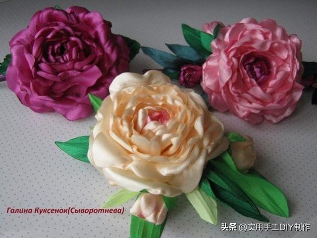 「丝带教程」丝带玫瑰花的制作流程图,很百搭的花