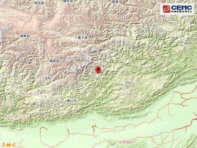 西藏山南市错那县发生4.8级地震