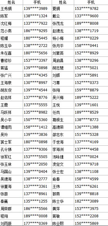 真实电话号码和姓名以及验证码