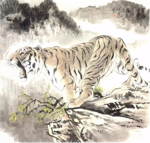 分享一组老虎写意国画作品