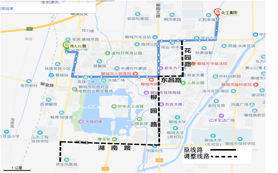 4, k11路原线路:聊城监狱——光岳路——建设路——昌润路——望湖