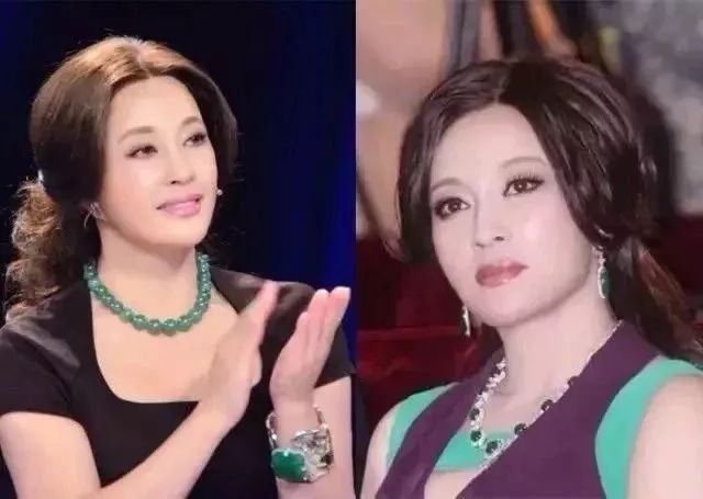 对了,刘晓庆之前还参加过珠宝拍卖会,当时不仅戴了一件超大的翡翠平安