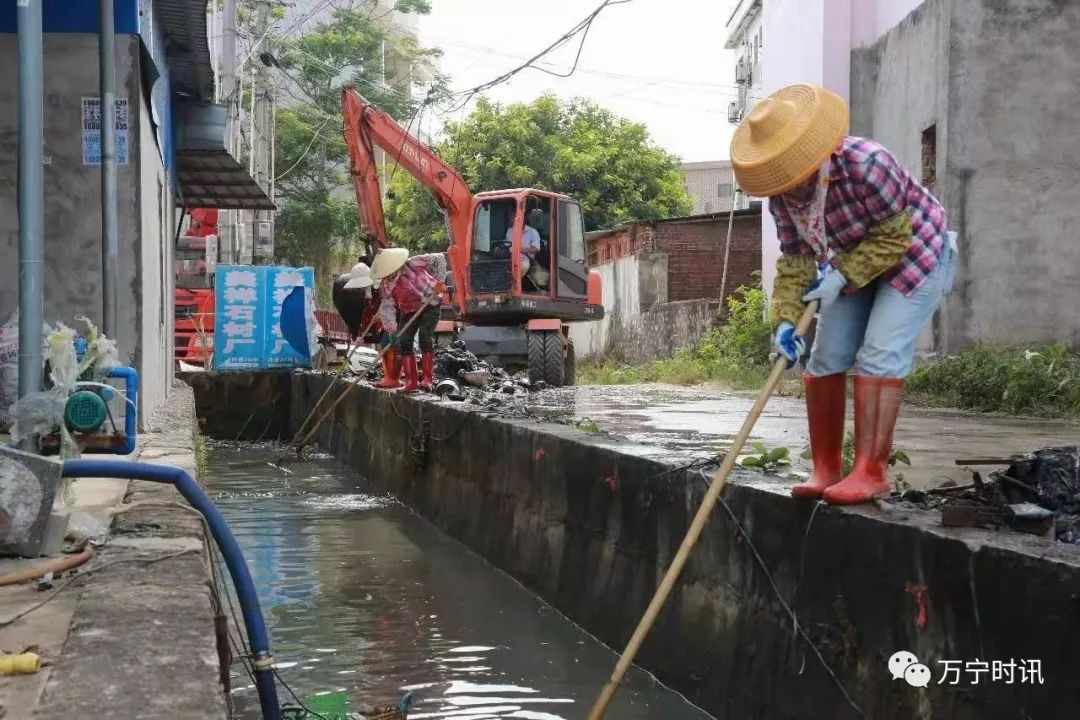 接到群众"黑脏臭"投诉 万宁立马清理臭水沟