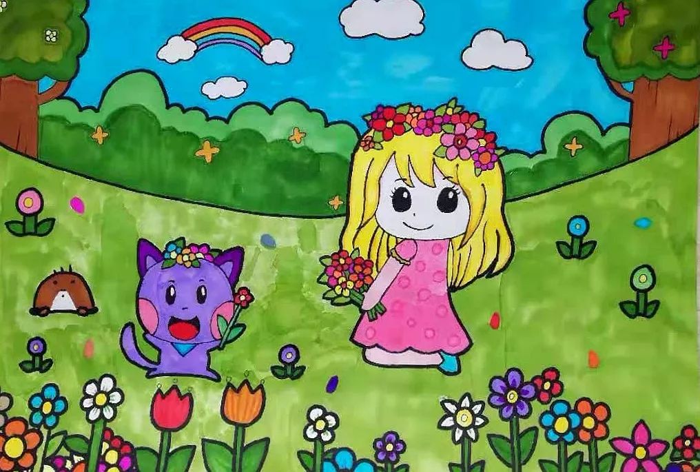 李雅琦 女 11岁 儿童画 《寻梦童年》