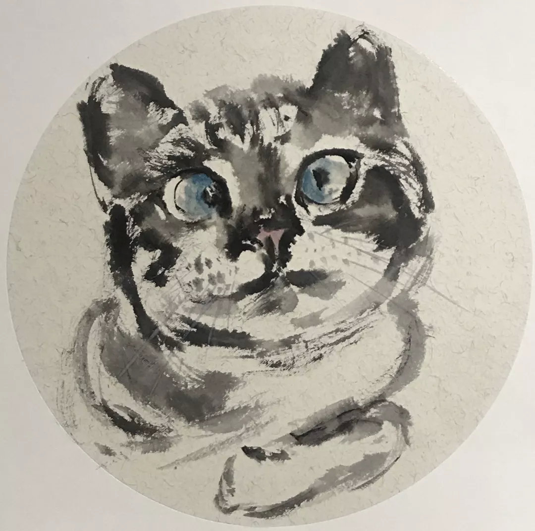 猫系列之霸气 水墨画