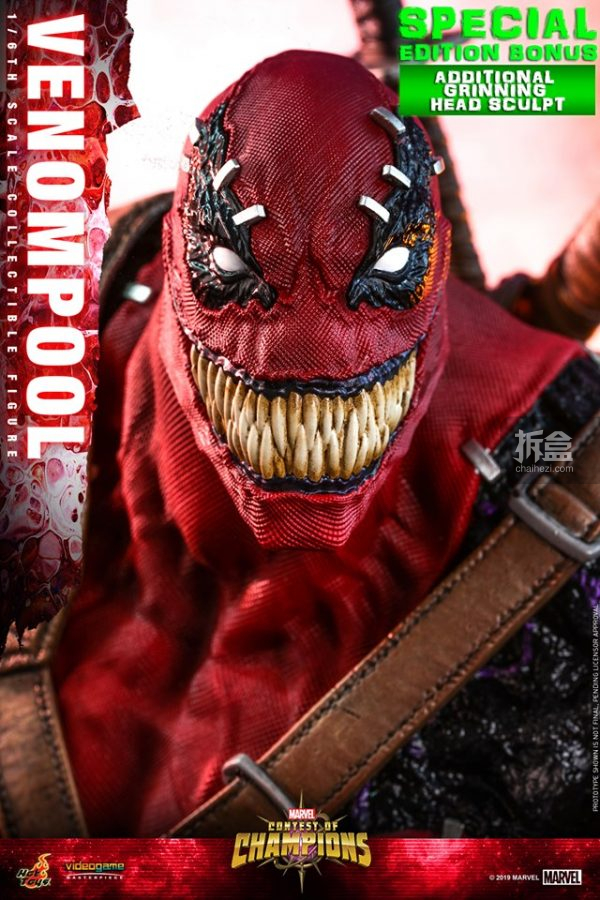 hottoysmarvel超级争霸战venompool毒液死侍16可动人偶