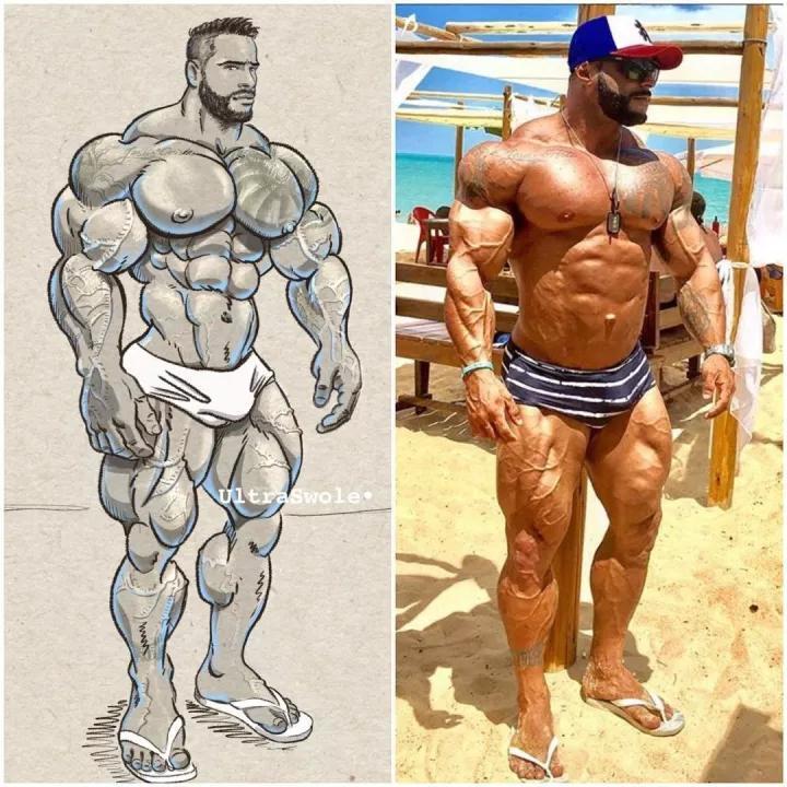 当肌肉男被画成漫画肌肉男,这也太帅了吧!