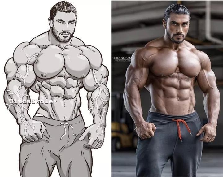 当肌肉男被画成漫画肌肉男,这也太帅了吧!