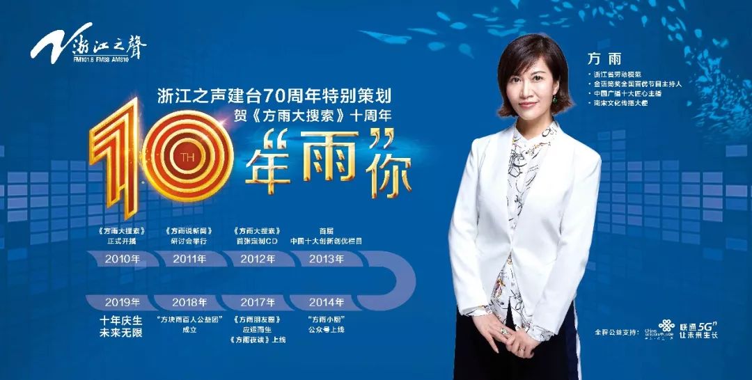 十年后的今天,2019年,浙江之声建台七十周年特别策划——十年"雨"你