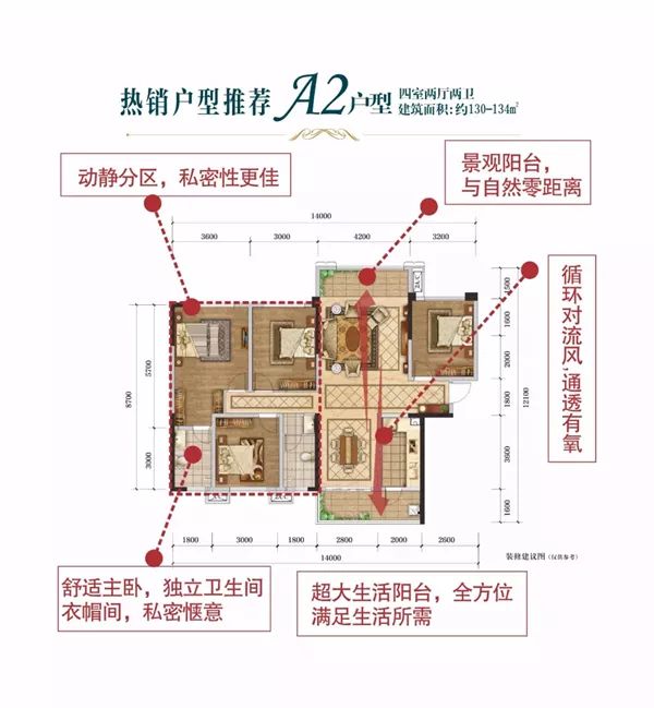 为美好而来景秀峨眉132㎡宽景大四房打造品质生活