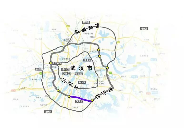图为:南四环跨越汤逊湖