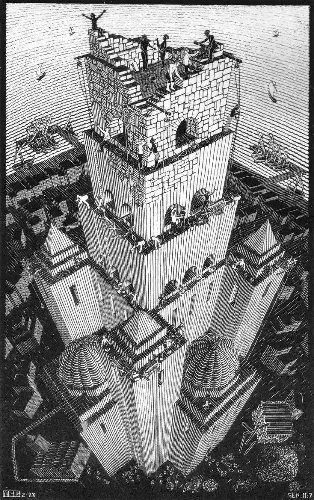 不可能的图形:插画家埃舍尔创造的那些脑洞大开的作品