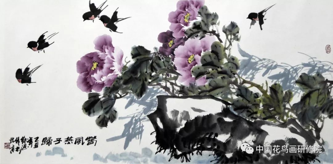 "满园春色花胜锦朵朵醉艳露凝香"徐湛教授牡丹作品欣赏!