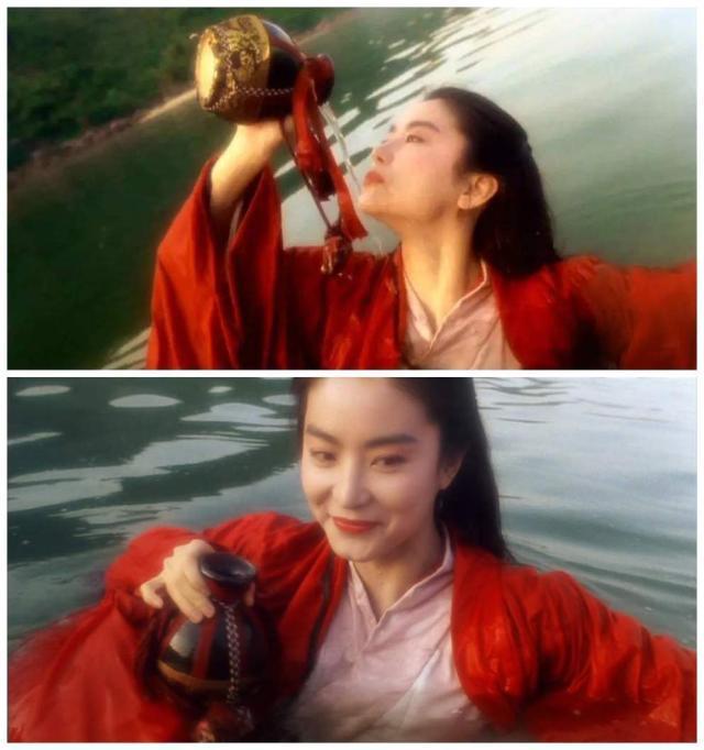 最霸气  当属林青霞在电影《笑傲江湖之东方不败》里的红艺造型