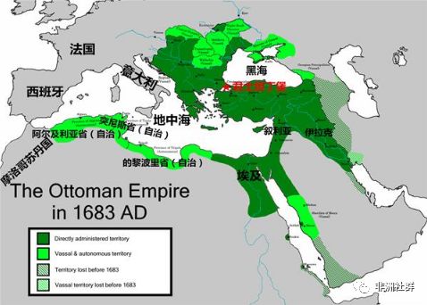 1683年奥斯曼帝国极盛时期的疆域图