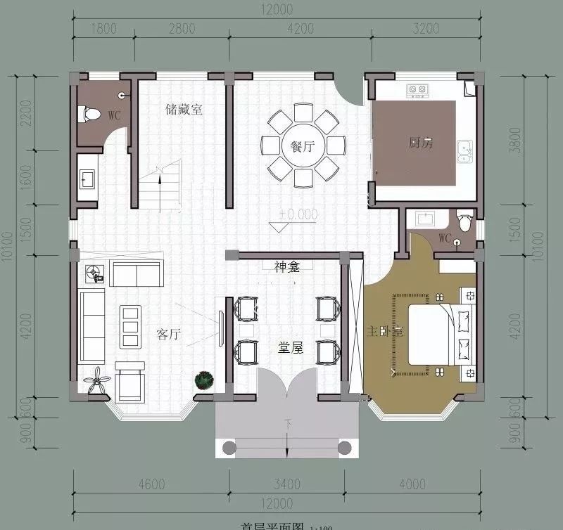 三合宅二层平面图