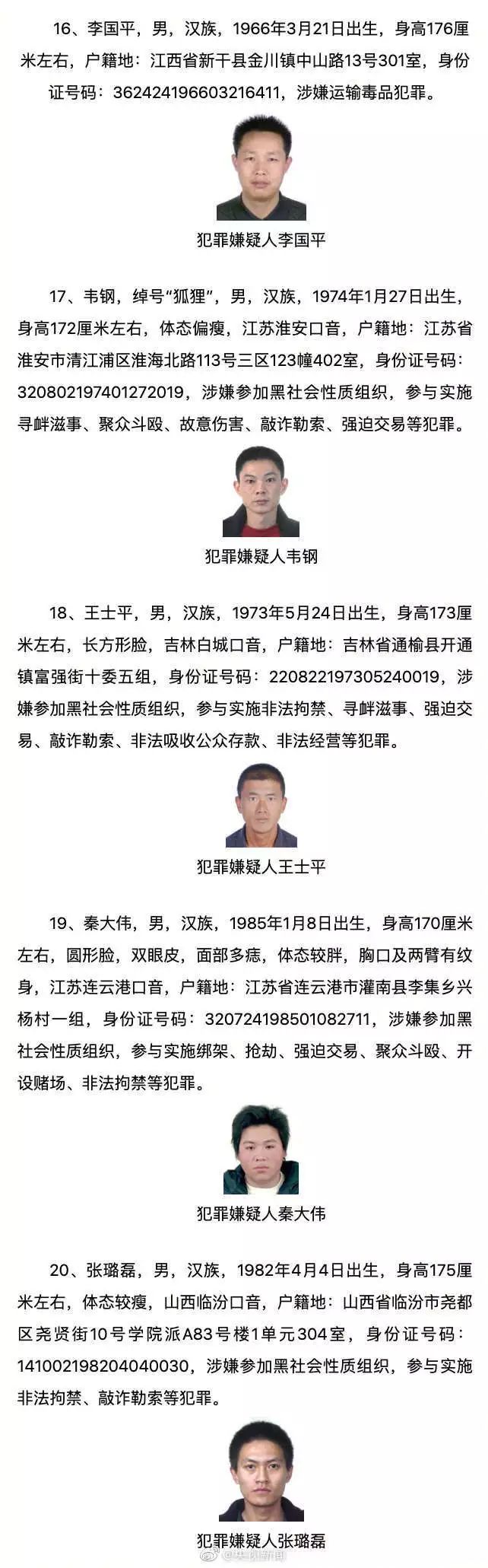 令通缉的50名重大在逃人员名单,其中有一位涉嫌重大诈骗犯罪的丹阳人